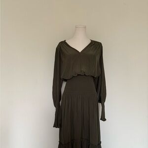 Ramy Brook Long Sleeve Olive Dress